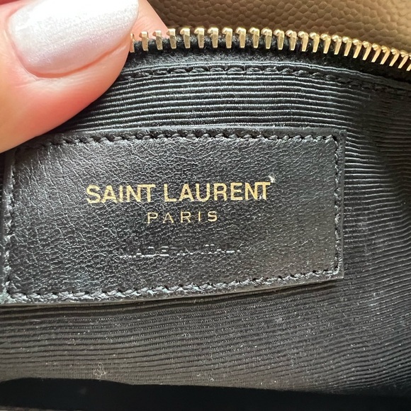 Reserved-Saint Laurent Monogram Shopper Tote Bag Quilted Tan - Picture 8 of 17